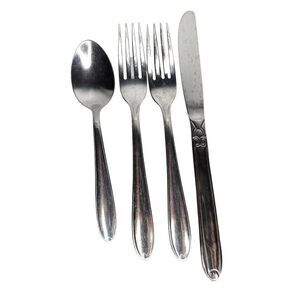 Vtg Utica Stainless Flatware Pretty Pattern Dinner Knife Teaspoon Forks 4pc